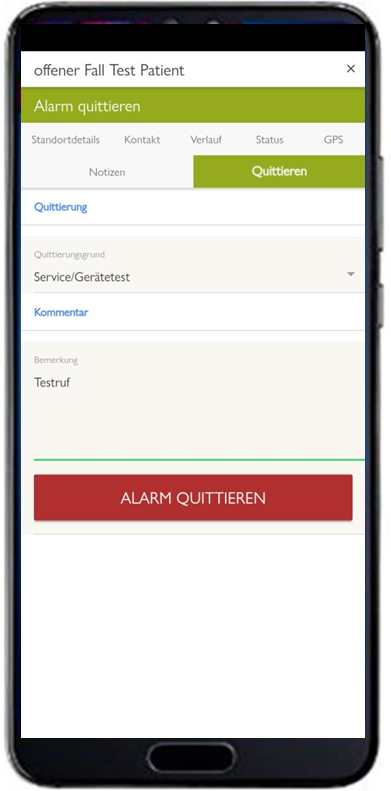 Alarm quittieren