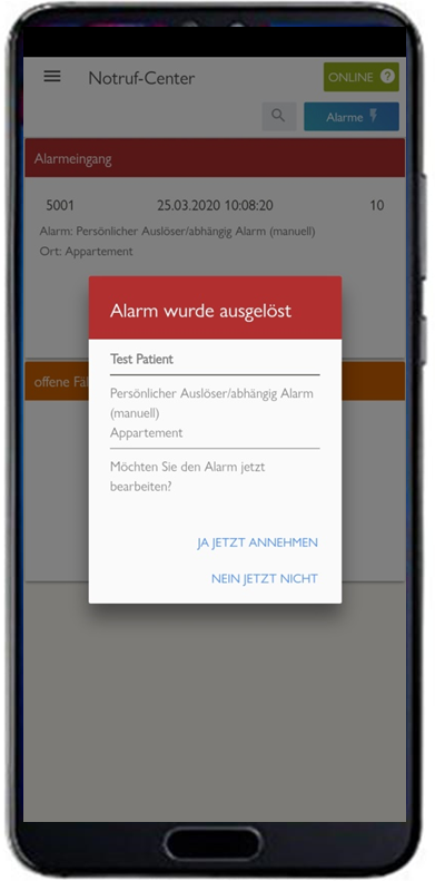 Ausgelöster Alarm