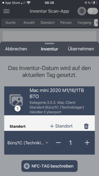 Inventur mit der Inventar-Scan-App