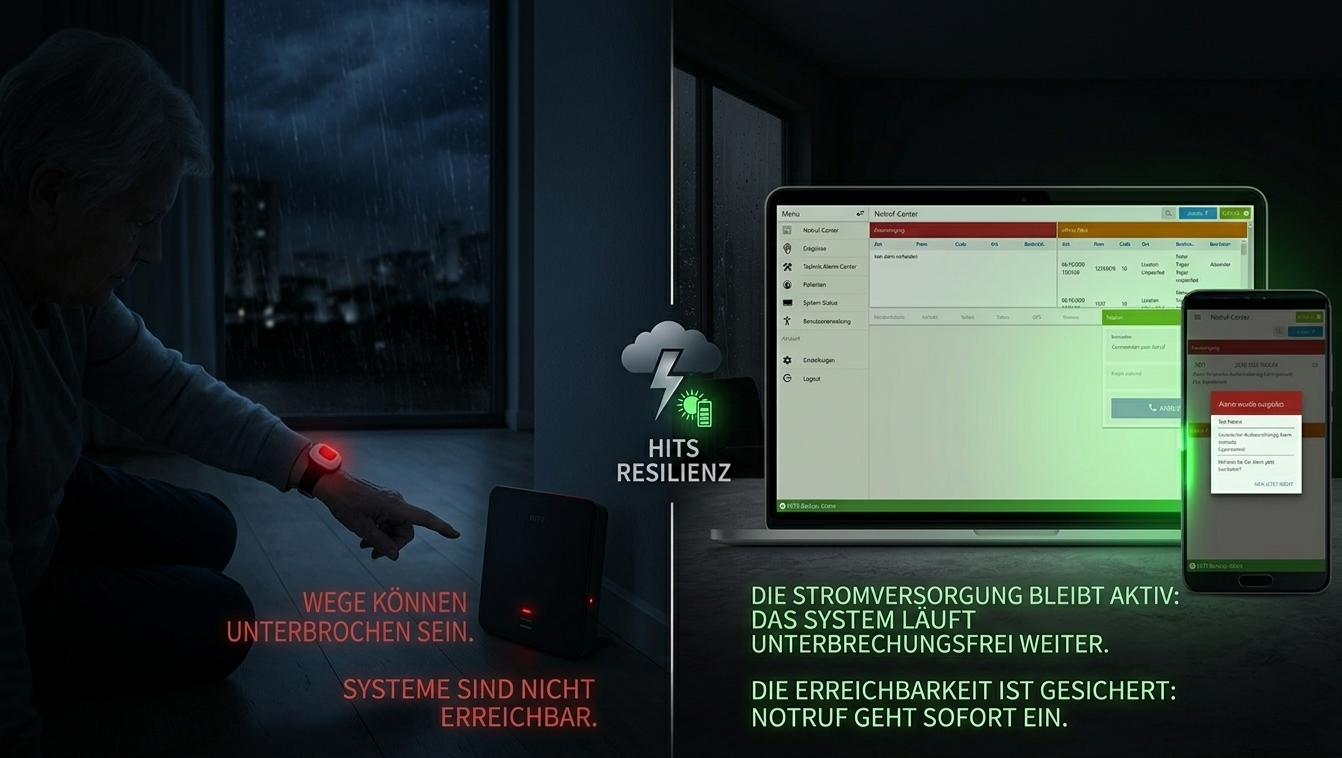 Hausnotrufzentrale Stromausfall