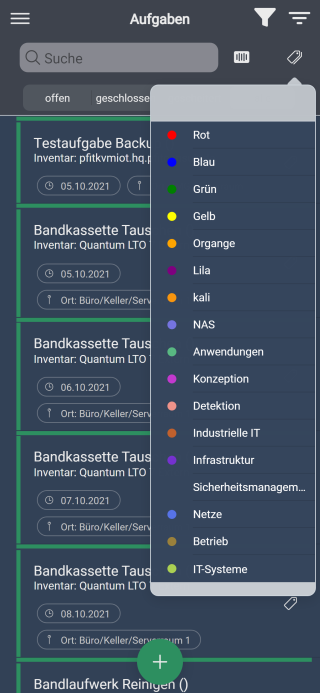 Wartungsmanager TAGS